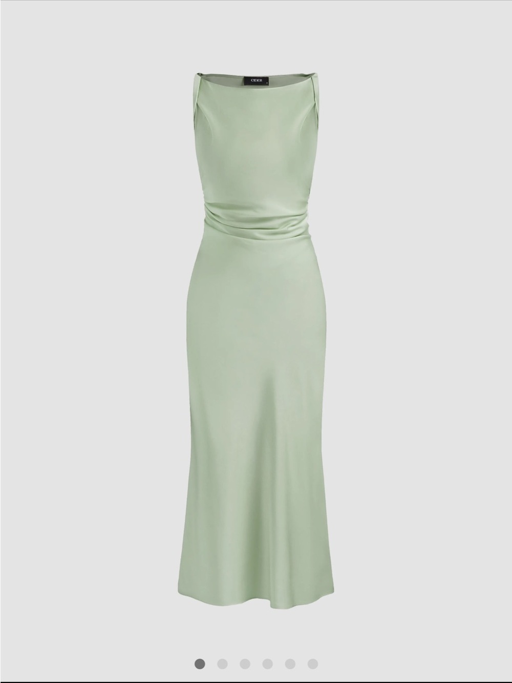CIDER NWT SATIN BOATNECK MAXI IN SAGE MEDIUM - Picture 2 of 5